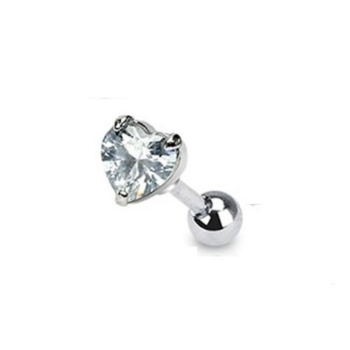Heart CZ Tragus/Cartilage Piercing Studs