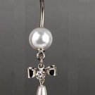 PEARL COATED WHITE NAVEL RING