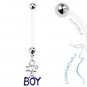 Baby Gender Boy Dangle Bio Flex Pregnancy Navel Ring