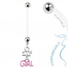 Baby Gender Girl Dangle Bio Flex Pregnancy Navel Ring
