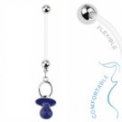 Baby Pacifier Blue Dangle Bio Flex Pregnancy Navel Ring