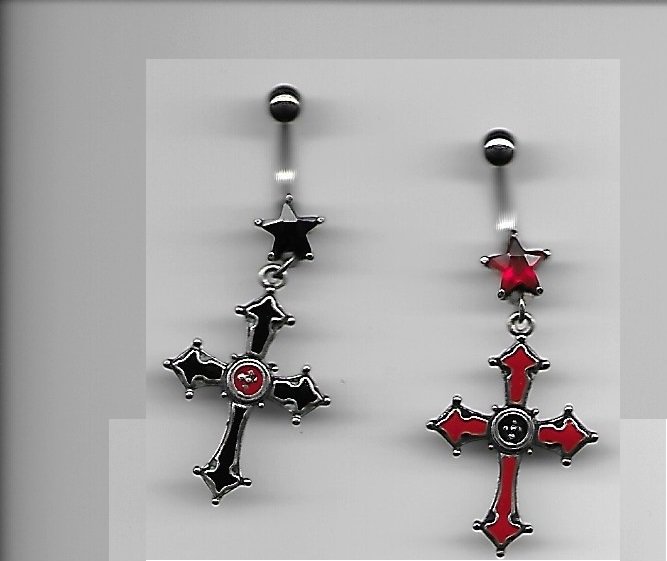 ( 2 pc ) Set Red And Black Crosses