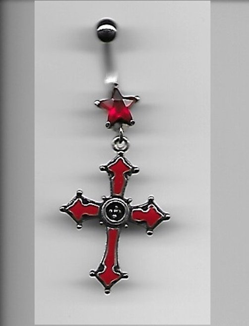 RED CROSS NAVEL RING