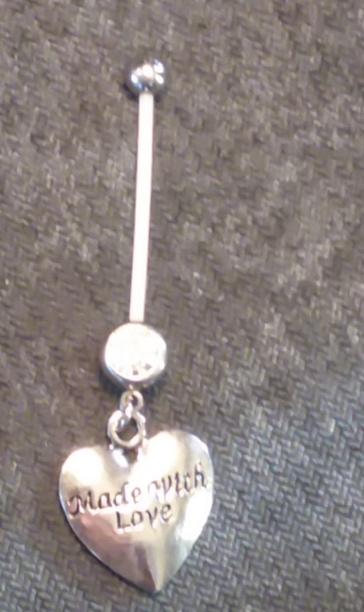 Pregnancy "Made With Love" Navel Ring Dangle