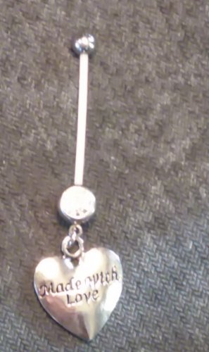 Pregnancy "Made With Love" Navel Ring Dangle