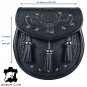 Premium Black Leather Scottish Semi Dress Sporran - Thistle Embossed Pattern