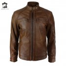 Handmade Real LEATHER COWHIDE MEN'S JACKET casual wear Motorcycle Biker Driving Size XS - 3XL