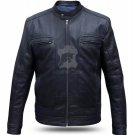 Men's Real SHEEPSKIN Leather Jacket Black, Brown Vintage Cafe Racer Distressed Size XS - 3XL
