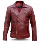 Men's & Women's SheepSkin Leather Jacket Vintage Slim Fit Biker Racer Distressed Size XS - 3XL