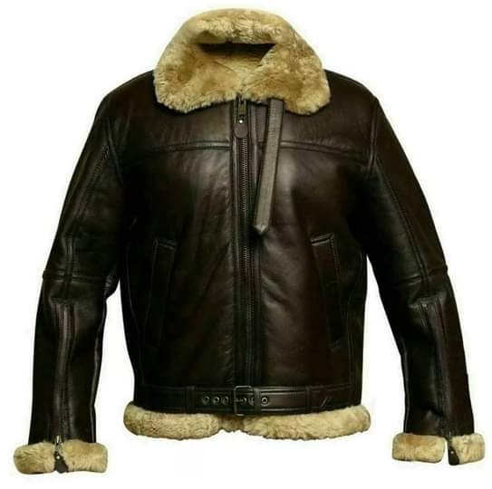 Men's RAF Aviator Flying Genuine SheepSkin Leather Jacket with Shearling fur (Size XS - 4XL)