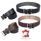 Premium Handmade Leather KILT BELT Thistle Embossed Belt Dual Prong / Needle Closure