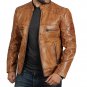 Motorcycle Leather jacket - Genuine Full Grain Cow Hide Leather Vintage jacket