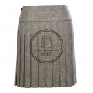 Scottish 8 Yard KILT for Ladies Premium 16 Oz GREY Wool Pleated Mini Skirt Highland Free Shipping