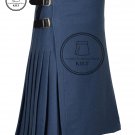 Scottish Kilt Traditional 8 YARD KILT for Men Premium 16 Oz Blue Wool KILT for Men