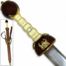 Maximus Roman Gladiator Sword Golden Medieval Gladius | Leather Wrapped Scabbard
