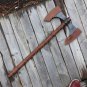 Hand forged Steel Double Blade Viking Axe | Rose Wood Handle Leather Rapping