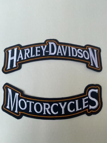 Harley-Davidson Motorcycle Rocker Patch Set Top-HARLEY-DAVIDSON Bottom -MOTORCYCL