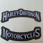 Harley-Davidson Motorcycle Rocker Patch Set Top-HARLEY-DAVIDSON Bottom-MOTORCYCL
