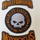 Premium Quality Harley Davidson Willie - G Skull Patch Set of 3 Pieces