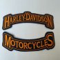 Harley-Davidson Motorcycle Rocker Patch Set Top HARLEY-DAVIDSON Bottom MOTORCYCL-
