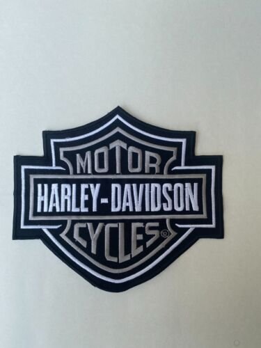 Harley Davidson Classic Gray Logo Sew-on Patch 9' X 7' embroidery Patch -