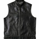 H-D Style Motorcycle Leather Vest Classic Men Real Sheepskin Black Leather vest