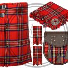 Scottish 8 Yard Traditional Royal Stewart Kilts & Matching Accessories Tartan Clan