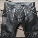 Genuine Calf Leather Gay Pant Motorbike Padded Pant