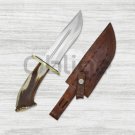 Custom made Hunting Bowie Knife With Stag Horn Handle Hunting Knife + Sheath