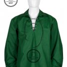 Scottish Traditional Cotton KILT GREEN SHIRT Jacobean - Jacobite - Leather Cord