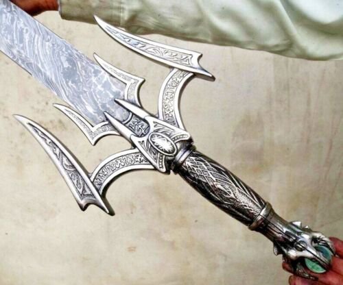 Custom Handmade Forged Damascus Viking Sword / Battle Ready / Antique Long Sword