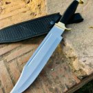 Custom Handmade D2 Steel Hunting, Bowie, Survival Knife With Leather Sheath.