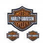 Harley Davidson Classic Orange Logo Sew-on 9' X 7' embroidery Patches Pack of 3