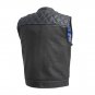 Men's Leather Club Vest Custom Made Motorbike Mesh Liner Motorcycle Waistcoat