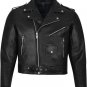 Men's Thick Top Grain Real Leather Jacket Black Biker Motorcycle Vintage Jacket