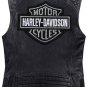 Harley Davidson Men's Genuine Leather Black Biker Vest Leather Jacket Moto Café