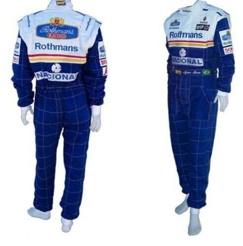 Réplique Combinaison F1 Ayrton Senna Rothmans 1994, Patchs Brodés, FR-1