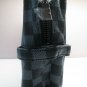 black luxury checkered make up bag travel case 3.1x 8.2x 6.3