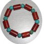 NATURAL TURQUOISE & CORAL BRACELET TCB325