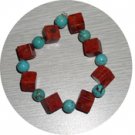 NATURAL TURQUOISE & CORAL BRACELET TC125