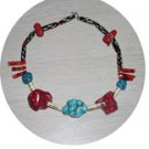 NATURAL TURQUOISE & CORAL NECKLACE TCN37056