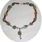 NATURAL TURQUOISE & CORAL & STERLING NECKLACE TCN48064