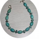 OVAL & DISK TURQUOISE WITH STERLING BRACELET TB335