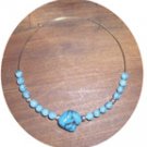 NUGGET & ROUND TURQUOISE CHOKER ON MEMORY WIRE TMW42016