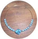 NUGGET & ROUND TURQUOISE CHOKER ON MEMORY WIRE TMW42016