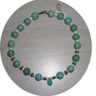 ROUND TURQUOISE, SHELLS & STERLING NECKLACE TN77056