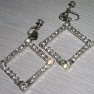Vintage Rhinestone Diamond shapped Earrings