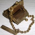 Beautiful Vintage Gold Metal Chatelaine Miniature Purse