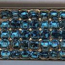 Vintage gold toned & blue rhinestone  Boucher air metal