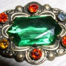 Vintage Czck Gold  jeweled brooch